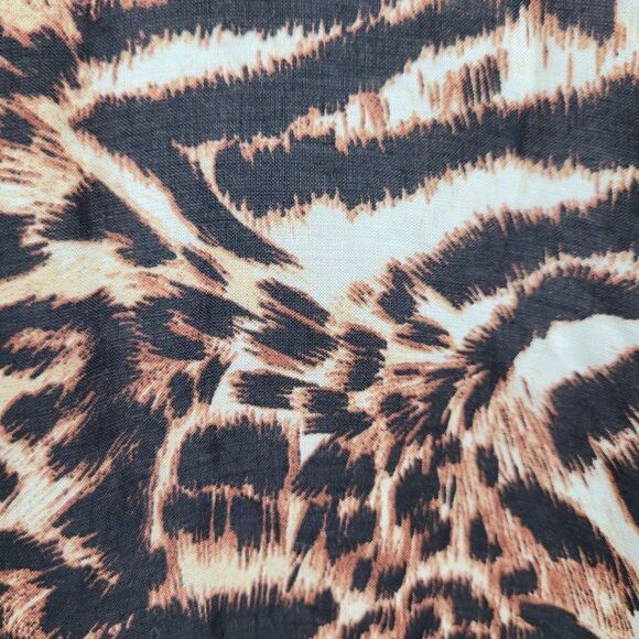 Bobbie Brooks Lightweight Kimono Cardigan One Size Brown Leopard Tassel Fringe - Picture 4 of 13